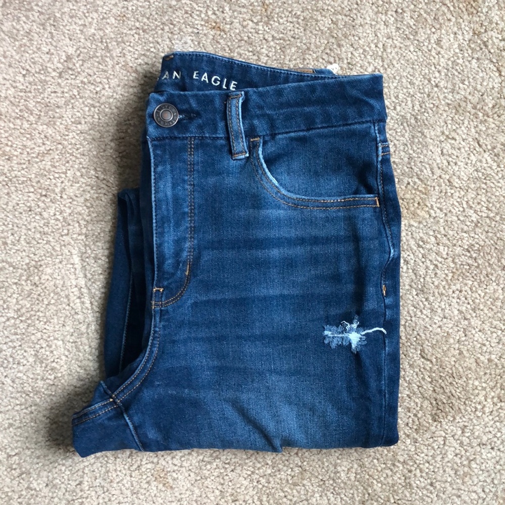 Super Stretchy Distressed A&E High Rise Jeans